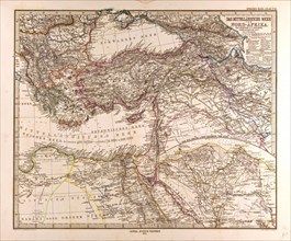 Mediterranean Sea Map 1872 Gotha, Justus Perthes, 1872, Atlas. Perthes, Johan Georg Justus 1749