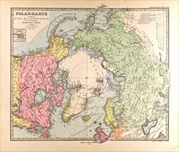 Polar Map  Gotha, Justus Perthes, 1872, Atlas. Perthes, Johan Georg Justus 1749 Ã¢â‚¬â€ú 1816,