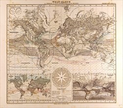 World Map Gotha, Justus Perthes, 1872, Atlas. Perthes, Johan Georg Justus 1749 Ã¢â‚¬â€ú 1816,