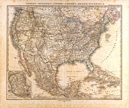 U.S.A. Mexico Gotha 1872 Justus Perthes Atlas Map , Gotha, Justus Perthes, 1872, Atlas. Perthes,
