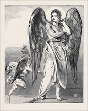 URIEL AND SATAN, PAINTED BY HAYDON, FROM THE EXHIBITION OF THE ROYAL ACADEMY