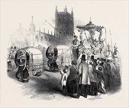 HUGHES'S ELEPHANT CARRIAGE, AT GLOUCESTER