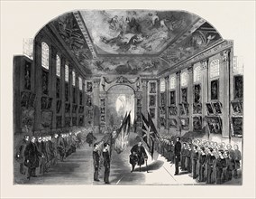 DISTRIBUTION OF THE "NELSON MEDALS," IN THE PAINTED HALL, GREENWICH HOSPITAL