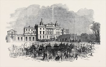 BADMINTON HOUSE, AND THE LAWN, ON SATURDAY MORNING, FEB. 1. 1845