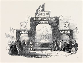 THE QUEEN'S VISIT TO THE DUKE OF BUCKINGHAM, AT STOWE, ARCH AT WICKEN.