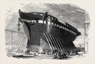 H.M. 50 GUN FRIGATE "NANKIN," TO BE LAUNCHED THIS DAY, SATURDAY, MARCH 16, 1850
