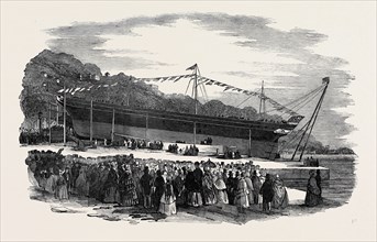 LAUNCH OF THE "PELICAN," STEAMSHIP, AT CORK