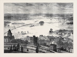 THE FLOODS: THE VALLEY OF THE THAMES FROM THE ROUND TOWER, WINDSOR CASTLE, 1873