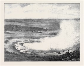 HOT SULPHUR SPRING NEAR THE YELLOWSTONE RIVER, MONTANA, NORTH AMERICA, 1873