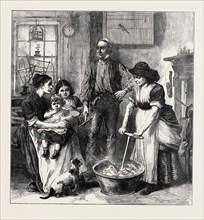THE STRIKE IN SOUTH WALES: INTERIOR OF A COLLIER'S COTTAGE, 1873