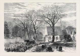 THE LATE EMPEROR NAPOLEON III: FUNERAL PROCESSION APPROACHING THE CHAPEL, CHISELHURST, 1873