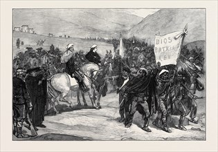 REVIEW OF CARLIST VOLUNTEERS IN CATALONIA BY DON ALFONSO, 1873