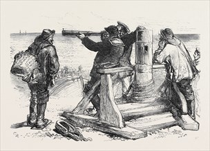 LOSS OF THE NORTHFLEET: BEACHMEN ON THE LOOKOUT NEAR DUNGENESS, 1873