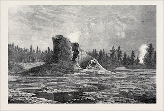 THE GIANT GEYSER, MONTANA, NORTH AMERICA, 1873