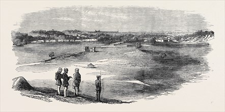 THE MUTINY IN INDIA: SUBSEEMUNDEE, DELHI, FROM THE MOUND BATTERY