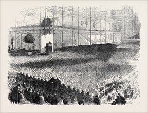 THE REV. MR. SPURGEON PREACHING HIS "HUMILIATION DAY" SERMON IN THE CRYSTAL PALACE