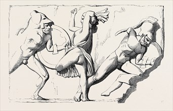 THE BOUDROUM MARBLES: NO. 3. PART OF A FRIEZE REPRESENTING A BATTLE BETWEEN THE AMAZONS AND THE