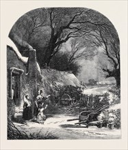 THE FIRST FALL OF SNOW, DRAWN BY BIRKET FOSTER