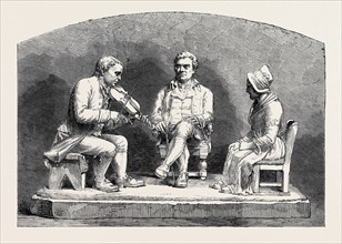 BURNS' VISIT TO NEIL GOW, IN AUGUST, 1787, A GROUP IN SCULPTURE BY ANDERSON, OF PERTH, THE BURNS