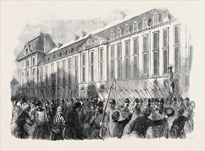 DEPARTURE OF FRENCH TROOPS FOR ITALY, A FRENCH REGIMENT OF THE LINE LEAVING THE PRINCE EUGENE
