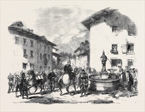 THE WAR, ARRIVAL OF THE SECOND DIVISION OF THE 4TH CORPS OF FRENCH TROOPS AT MODANE, SAVOY, ON THE