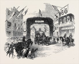 TRIUMPHAL ARCH IN TAVERN-STREET, IPSWICH, PRINCE ALBERT VISITING THE SECTIONS, MEETING OF THE