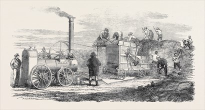 HORNSBY'S PORTABLE STEAM ENGINE AND THRESHING MACHINE, THE GREAT EXHIBITION