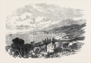 VIEW OF MENTONE FROM THE EAST, 1869, FRANCE
