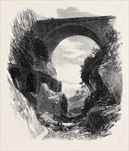 PONT ST. LOUIS AND RUINS OF ROMAN AQUEDUCT, MENTONE, 1869, FRANCE