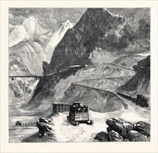 NEW OVERLAND ROUTE TO INDIA: MONT CENIS RAILWAY, L'ECHELLE DU DIABLE, 1869