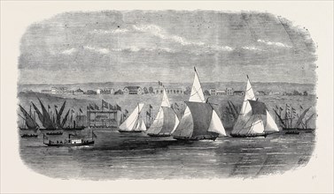 FETES OF THE VICEROY OF EGYPT: REGATTA AT ISMAILIA, ON LAKE TIMSAH, 1869