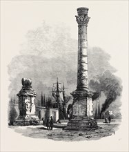 THE NEW OVERLAND ROUTE TO INDIA: THE TWO COLUMNS AT BRINDISI, MARKING THE TERMINUS OF THE APPIAN