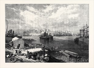 THE NEW OVERLAND ROUTE TO INDIA: TOWN AND PORT OF BRINDISI, ITALY, 1869