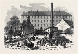 SCENE OF THE RECENT ACCIDENT AT SOUTH WOODSIDE, KELVINBRIDGE, GLASGOW, 1869