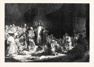 REMBRANDT'S HUNDRED GUILDER PIECE, "CHRIST HEALING THE SICK", 1869