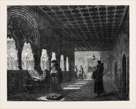 "MONKS ILLUMINATING IN A CONVENT AT VALLADOLID, SPAIN," BY T.R. MACQUOID, IN THE GENERAL EXHIBITION