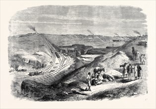 THE ISTHMUS OF SUEZ MARITIME CANAL: THE CUTTING NEAR CHALOUF, 1869