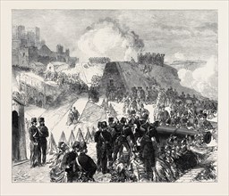 THE VOLUNTEER REVIEW AT DOVER: DEFENCE OF THE CASTLE BATTERIES, UK, 1869