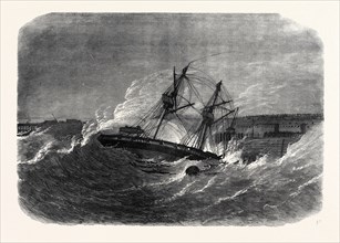 THE VOLUNTEER REVIEW AT DOVER: WRECK OF H.M.S. FERRET, UK, 1869
