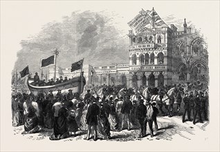 LIFEBOAT FESTIVAL PROCESSION AT EXETER, UK, 1869