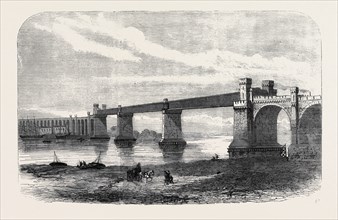 RAILWAY BRIDGE AND VIADUCT AT RUNCORN, UK, 1869