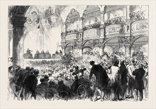 THE ELECTIONS IN PARIS: A MEETING IN A FASHIONABLE QUARTER, 1869, FRANCE