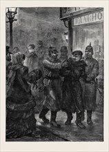 ARREST OF A SUSPECTED NIHILIST AT ST. PETERSBURG, RUSSIA, 1880