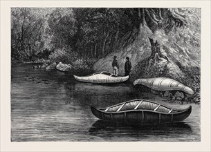 FISHING ON THE RISTIGOUCHE, IN CANADA: DRAWING BY PRINCESS LOUISE, IN THE EXHIBITION OF THE SOCIETY