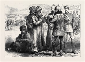 THE AFGHAN WAR: A SKETCH IN GENERAL SIR F. ROBERTS'S HEADQUARTERS, SHERPORE CANTONMENTS, 1880
