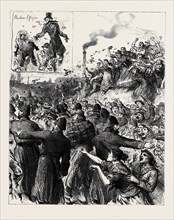 THE SCOTCH ELECTIONS: POLLING AT PEEBLES, PROCESSION OF FAGGOT VOTERS, 1880
