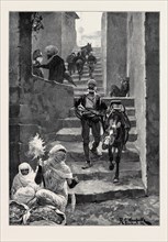 SKETCHES IN ALBANIA: A STREET SCENE IN SCUTARI, 1880