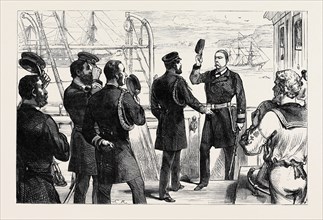 THE DUKE OF EDINBURGH RECEIVING THE COMMANDER OF THE U.S. FRIGATE CONSTELLATION AT QUEENSTOWN, 1880