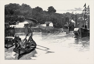 THE ROYAL VISIT TO CORNWALL: THE PRINCE AND PRINCESS OF WALES ON THE RIVER FAL, 1880