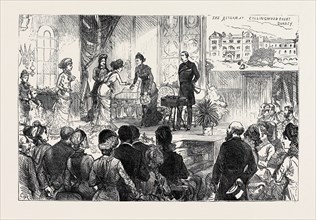 THE DUKE AND DUCHESS OF CONNAUGHT AT THE ROYAL ALBERT ORPHAN ASYLUM, BAGSHOT, 1880
